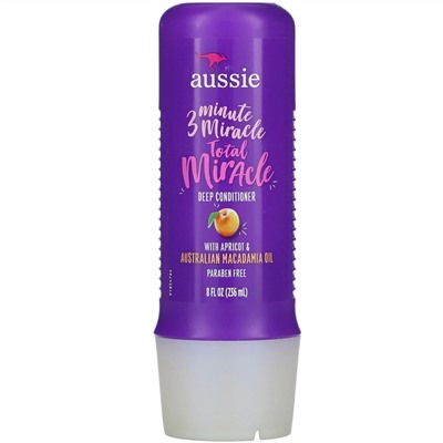 Aussie, 3 Minute Miracle, Total Miracle Deep Conditioner, with Apricot & Australian Macadamia Oil, 8 fl oz (236 ml)