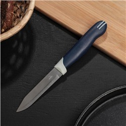 Нож для овощей кухонный Доляна «Страйп», лезвие 7,5 см, цвет синий