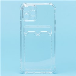 Чехол-накладка - SC278 с картхолдером для "Apple iPhone 12 Pro" (transparent) (205955)