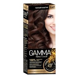 GAMMA PERFECT COLOR Стойкая крем-краска для волос тон 5.47 Теплый каштан с окис.кремом 6% 50 мл
