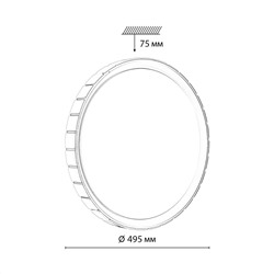 7695/EL PALE SN 90 Светильник пластик/розовое золото LED 70Вт 3000-6000К D495 IP43 пульт ДУ KUPI GOLD