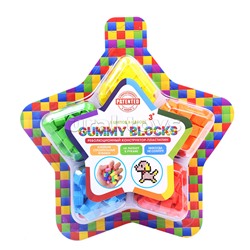 Конструктор-пластилин GUMMY BLOCKS 5 цветов в наборе (красн., син., зел., жёл., оранж.), в блист. 21,5х23,5х4,5 см