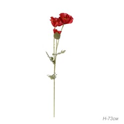 Цветок искусственный Мак 73 см красный / 504R /уп 36/288/