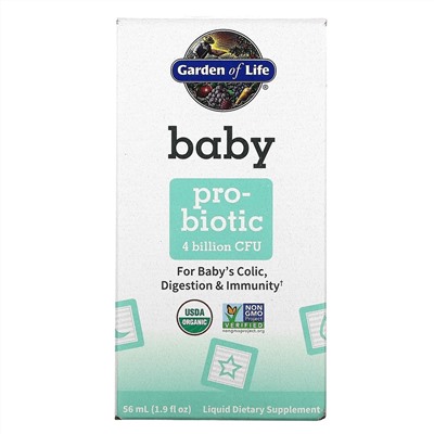 Garden of Life, Baby, Probiotic, пробиотик для детей, 4 млрд КОЕ, 56 мл (1,9 жидк. унций)