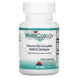 Nutricology, Vitamin D3 Complete , 5,000 IU, 60 Softgels