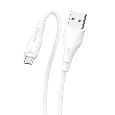 Кабель USB - micro USB Borofone BX18 (повр. уп)  100см 2,4A  (white)