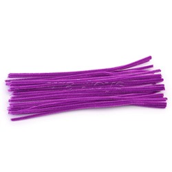Проволока пушистая Шенил для творчества 0,6x30 см, 30 шт, цвет фиолетовый, в пластиковом пакете с блистерным подвесом