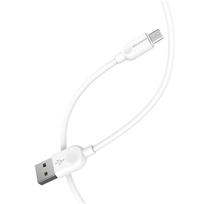 Кабель USB - micro USB Borofone BX14 (повр. уп)  100см 2,4A  (white)