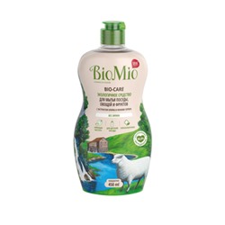 Экологичное средство для мытья посуды, овощей и фруктов без запаха с экстрактом хлопка и ионами серебра BioMio, 750 мл