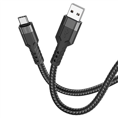 Кабель USB - Type-C Hoco U110  120см 3A  (black)