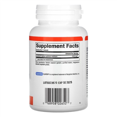 Natural Factors, MSM, 1,000 mg, 90 Capsules