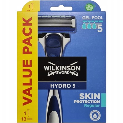 Станок для бритья Schick (Wilkinson Sword) HYDRO-5 Skin Protection Regular (+13 кассет)