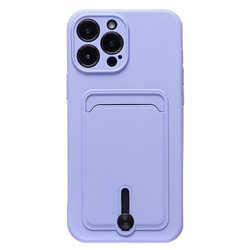 Чехол-накладка - SC304 с картхолдером для "Apple iPhone 13 Pro Max" (dark violet)
