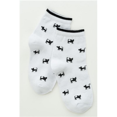 Носки детские "Кошки" (комплект 2 пары) (Белый)