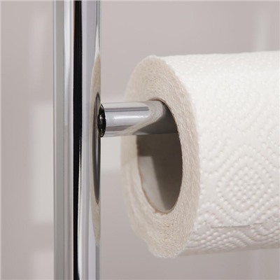 Ёрш для унитаза напольный Accoona, 21,5×21,5×81 см, с держателем для туалетной бумаги, цвет хром