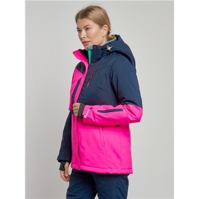 Горнолыжная куртка женская зимняя розового цвета 33307R