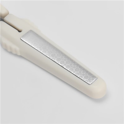 Ножницы маникюрные, с колпачком-пилкой, прямые, 9,6 см, цвет серебристый/серый