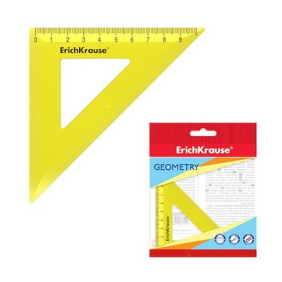 Треугольник  9 см х 45 градусов Neon желтый 49548 Erich Krause
