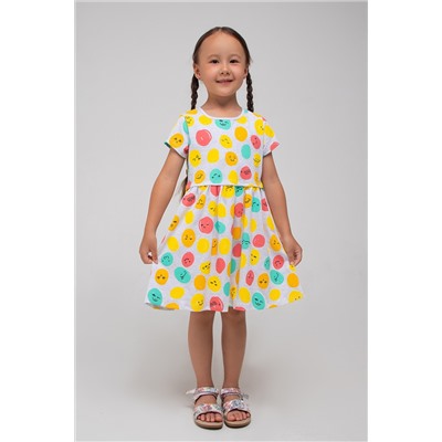 Платье для девочки Crockid К 5693 светло-серый меланж, шарики-улыбки к1286