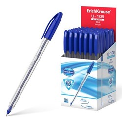 Ручка шариковая U-108 Classic Stick Ultra Glide Technology синяя 1.0мм 47564 Erich Krause