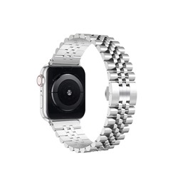 Ремешок - ApW35 металл блочный на застежке Apple Watch 42/44/45/49 mm (silver)