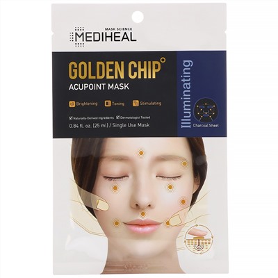 Mediheal, Golden Chip, акупунктурная маска, 5 шт., по 25 мл (0,84 жидк. унции)