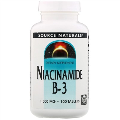 Source Naturals, Niacinamide B-3, 1,500 mg, 100 Tablets