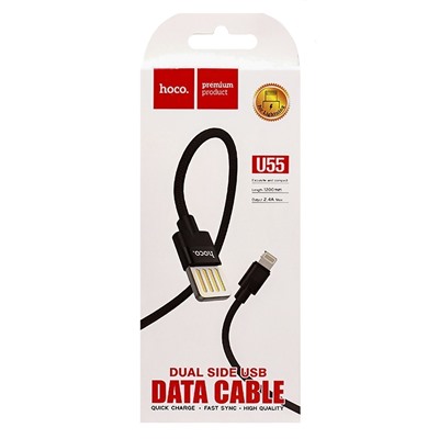 Кабель USB - Apple lightning Hoco U55 Outstanding  120см 2,4A  (black)