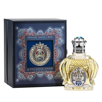 Парфюмерная вода Shaik Designer​ Opulent No77 Blue Edition For Men мужская (в подарочной упаковке)