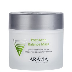 406135 ARAVIA Professional Рассасывающая маска для лица с поросуживающим эффектом для жирной и проблемной кожи Post-Acne Balance Mask, 300 мл