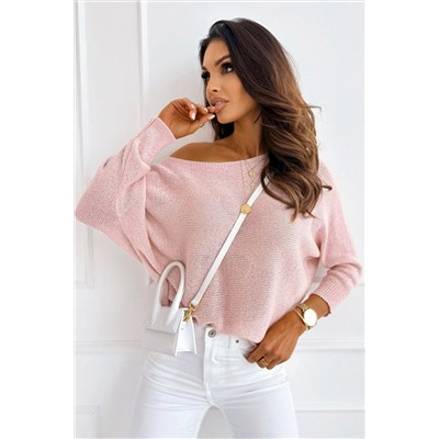 Pink Ribbon Bow Knot Dolman Sleeve Sweater
