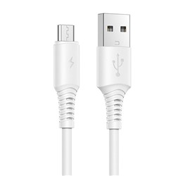 Кабель USB - micro USB Borofone BX47 Coolway  100см 2,4A  (white)