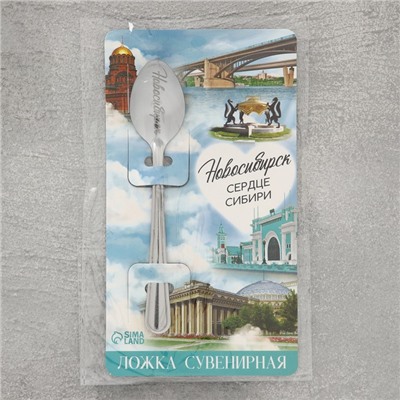 Ложка с гравировкой на открытке «Новосибирск», 3 х 14 см
