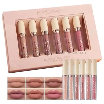 Набор блесков для губ Handaian Rose Matte Liquid Lipstick 42831