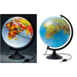 Глобус 32 см физико-политический с подсветкой Рельефный Классик К013200101 Globen