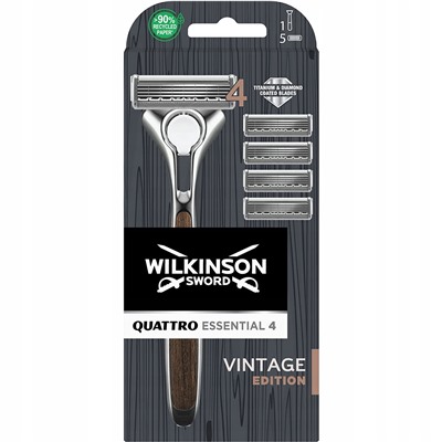 Станок для бритья Schick (Wilkinson Sword) QUATTRO Titanium Vintage Edition (+5 кассет)