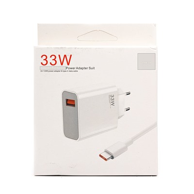 Адаптер Сетевой с кабелем ORG Xiaomi [BHR4996GL] (повр. уп.) USB/Type-C 33W (Type-C/Type-C) (C) (white)