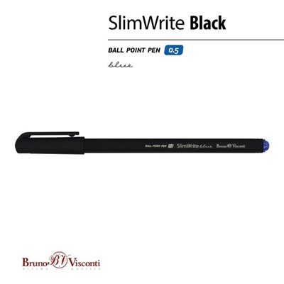 Ручка шариковая SlimWrite. BLACK, стержень синий, узел 0.5 мм