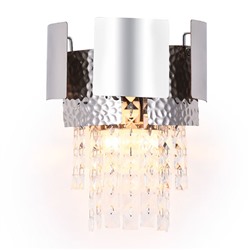 Настенный светильник с хрусталем TR5250/2 SL/CL серебро/прозрачный E14/2 max 40W 270*240*150