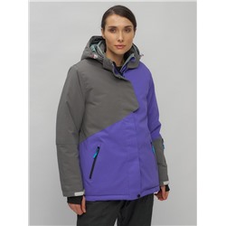 Горнолыжная куртка женская зимняя большого размера фиолетового цвета 2278F