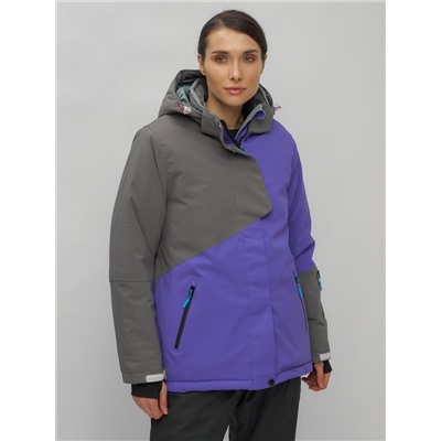 Горнолыжная куртка женская зимняя большого размера фиолетового цвета 2278F