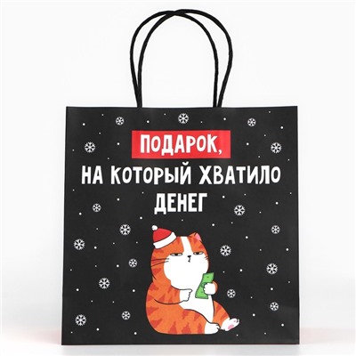 Пакет подарочный новогодний «Подарок», 22 х 22 х 11 см , Новый год