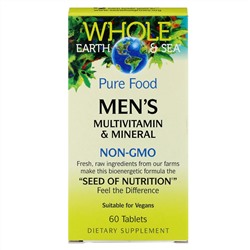 Natural Factors, Пищевая добавка Whole Earth & Sea, мультивитаминный и минеральный комплекс для мужщин, 60 таблеток
