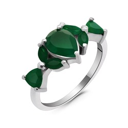 Кольцо из серебра зеленый агат, Одайл