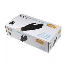 Перчатки нитриловые-виниловые неопудренные, чёрные - 100 шт. ( Размер XS )