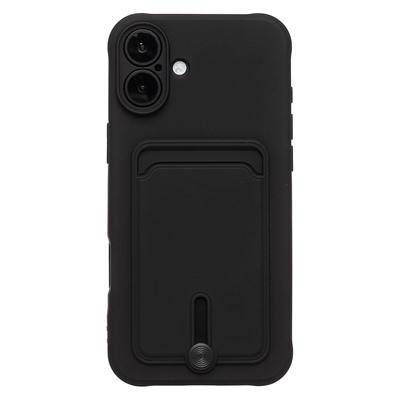 Чехол-накладка - SC304 c картхолдером для "Apple iPhone 16 Plus" (black) (234442)