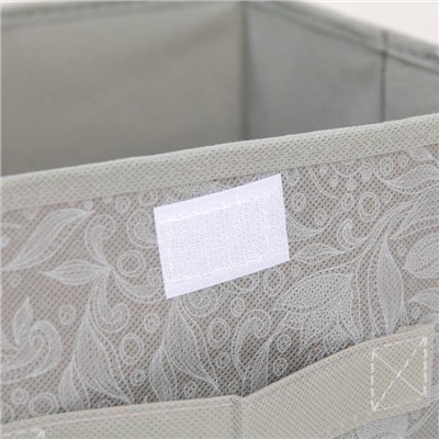 Короб стеллажный для хранения с крышкой Доляна «Нея», 26×20×17 см, цвет серый