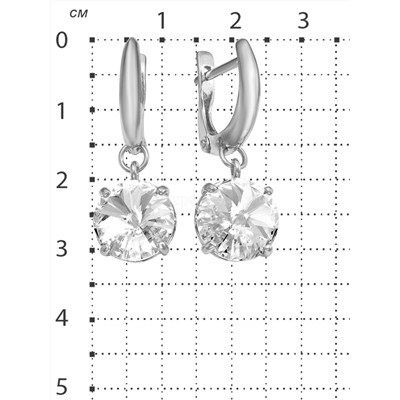 Серьги из серебра с кристаллами Swarovski родированные