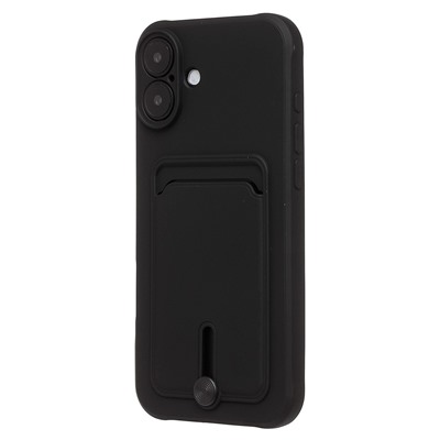 Чехол-накладка - SC304 c картхолдером для "Apple iPhone 16 Plus" (black) (234442)