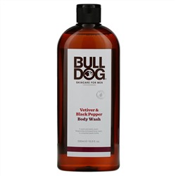 Bulldog Skincare For Men, гель для душа, ветивер и черный перец, 500 мл (16,9 жидк. унций)